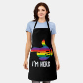 Ich bin ihr Rainbow Lesbian Couple Funny LGBT Prid Schürze (Getragen)