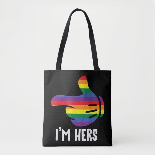 Ich bin ihr Rainbow Lesbian Couple Funny LGBT Prid Tasche (Vorderseite)