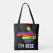 Ich bin ihr Rainbow Lesbian Couple Funny LGBT Prid Tasche (Rückseite)