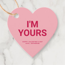 Ich bin Ihr rosa Herz niedlich Valentinstag Brauch Geschenkanhänger