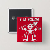 Ich bin Ihr - Valentine-Strichmännchen Button (Vorne & Hinten)