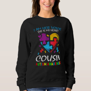 Ich bin ihr Voice Blue Cousin Autismus Bewusstsein Sweatshirt