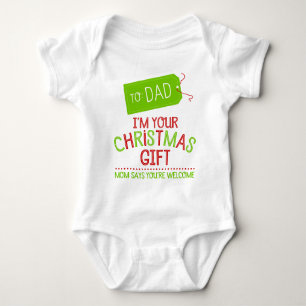 Ich bin Ihr Weihnachtsgeschenk, sagt Mama, dass Baby Strampler