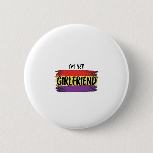 Ich bin ihre Freundin Regenbogen Stolz Vector-Shir Button (Vorderseite)