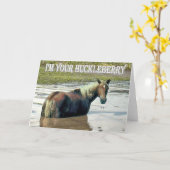 Ich bin IHRE HEIDELBEERENgruß-Karte Karte (Gelbe Blume)