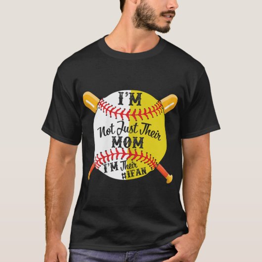 Ich bin ihre Nummer 1-Fan-Softball-Baseball-Mama T-Shirt (Vorderseite)