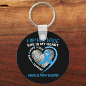 Ich bin ihre Stimme, sie ist mein Herz Autismus Be Schlüsselanhänger (Vorderseite)