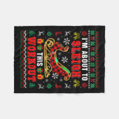 Ich bin im Begriff, diese Workout Santa Sleigh Wei Fleecedecke (Vorderseite (Horizontal))