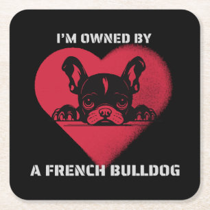 Ich bin im Besitz einer Französischen Bulldogge Rechteckiger Pappuntersetzer