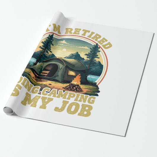 Ich bin im Camping im Ruhestand Geschenkpapier (Ungerollt)