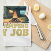 Ich bin im Camping im Ruhestand Geschirrtuch (Viertel Falte)