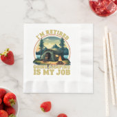 Ich bin im Camping im Ruhestand Serviette (Beispiel)