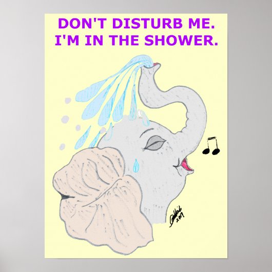 Ich bin im Duschposter Poster (Vorne)