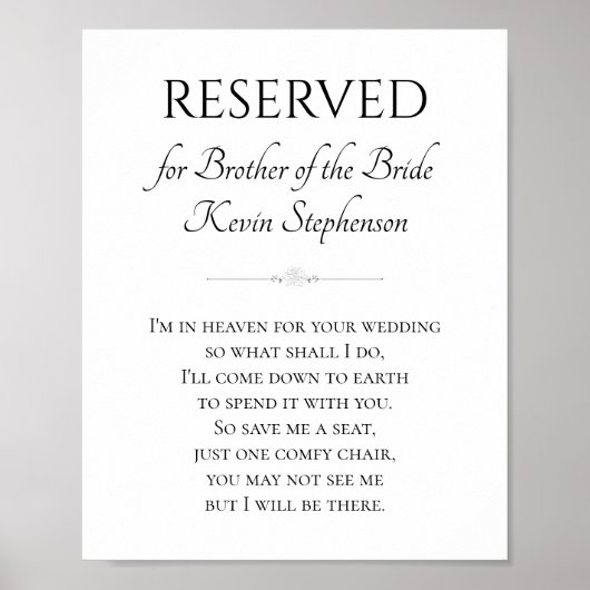 Ich bin im Himmel für das Gedenken an die Braut de Poster (Vorne)