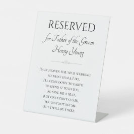 Ich bin im Himmel wegen der Hochzeit von Vater des Sockelschild