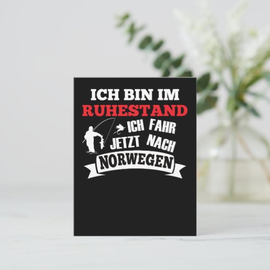 Ich Bin Im Ruhestand Angelurlaub Norwegen Lustig Karte (Stehend Vorderseite)