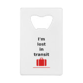 Ich bin im Transit Reisekoffer mit heller Farbe ve Geldbeutel Flaschenöffner (Rückseite)