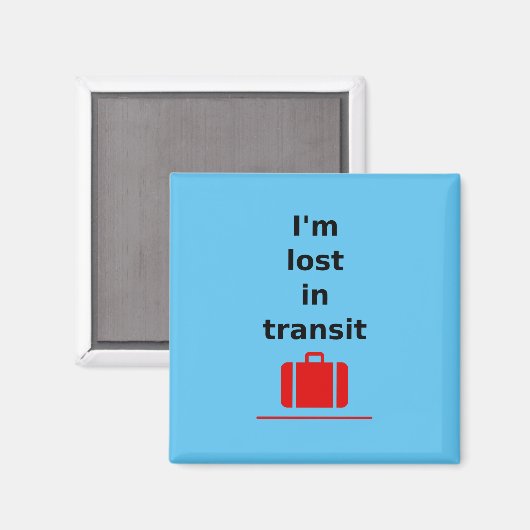 Ich bin im Transit Reisekoffer mit heller Farbe ve Magnet (Vorderseite/Rückseite)