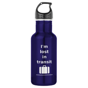 Ich bin im Transit Travel Suitcase dunkler Monoton Edelstahlflasche