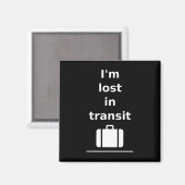 Ich bin im Transit Travel Suitcase dunkler Monoton Magnet (Vorderseite/Rückseite)