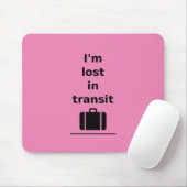 Ich bin im Transit Travel Suitcase Light-Monoton v Mousepad (Mit Mouse)