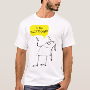 Ich bin im Urlaub Cartoon-Charakter T-Shirt