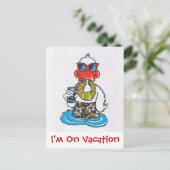 Ich bin im Urlaub Postkarte (Stehend Vorderseite)