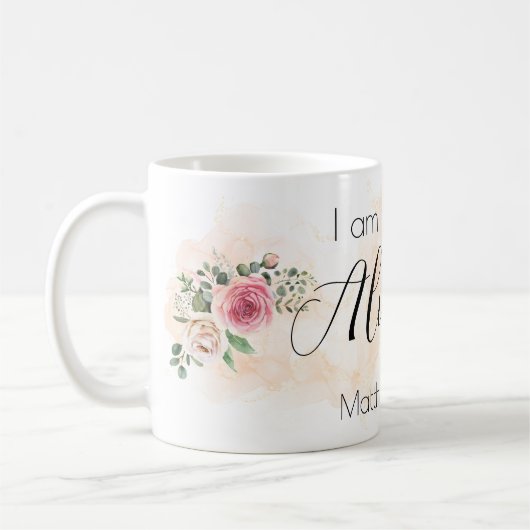 Ich bin immer bei dir, die Aquarellfarben-Rose Kaffeetasse (Links)