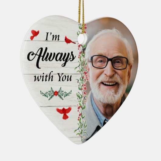 Ich bin immer bei dir Herz Keramik Ornament Foto (Rechts)