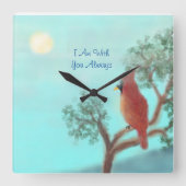 "Ich bin immer bei dir. Quadratische Wanduhr (Vorderseite)