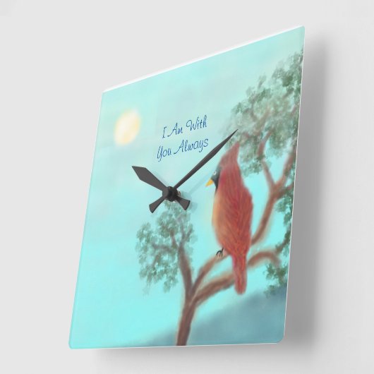 "Ich bin immer bei dir. Quadratische Wanduhr (Winkel)