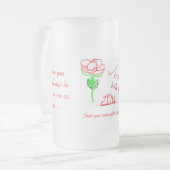 Ich bin immer dort für Sie mit einer Rose Mattglas Bierglas (Vorderseite Links)