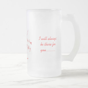 Ich bin immer dort für Sie mit einer Rose Mattglas Bierglas