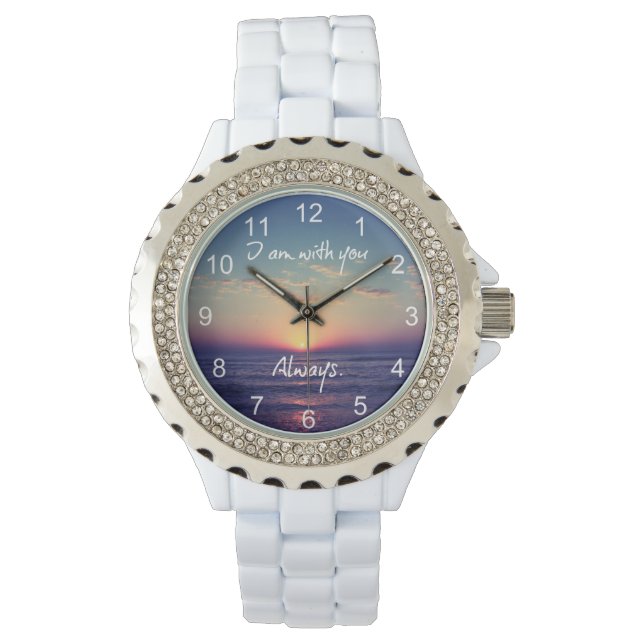 Ich bin immer mit dir Bible Verse Armbanduhr (Vorderseite)