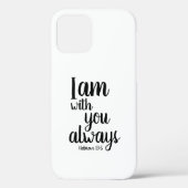 Ich bin immer mit dir Schwarz-weiß Christlich Case-Mate iPhone Hülle (Rückseite)