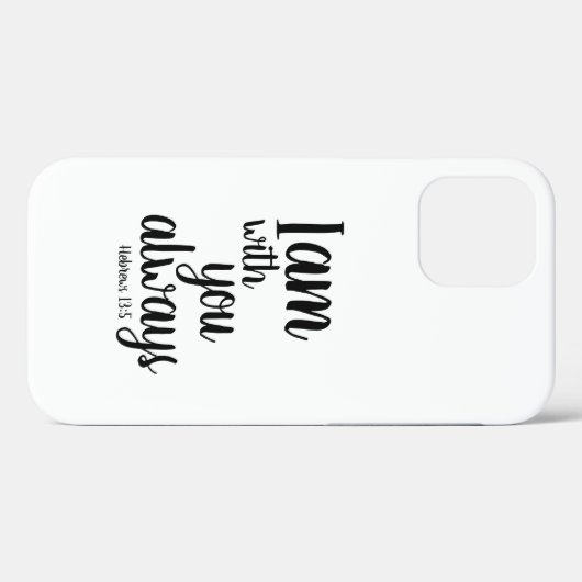 Ich bin immer mit dir Schwarz-weiß Christlich Case-Mate iPhone Hülle (Rückseite (Horizontal))