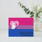 Ich bin immer noch Bisexuelle Katze mit Bisexuelle Postkarte (Stehend Vorderseite)