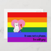 Ich bin immer noch Gay Cat mit LGBT-Pride-Regenbog Postkarte (Vorne/Hinten)