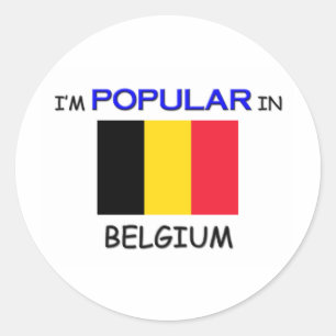 Ich bin in BELGIEN populär Runder Aufkleber
