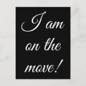 "Ich bin in Bewegung!" Adressenänderung Postkarte (Vorderseite)