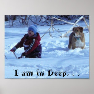 Ich bin in Deep. . . (Kind und Hund) Poster