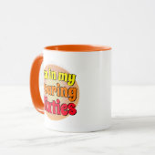 Ich bin in den Roaring-Sechzigern Tasse (Vorderseite Links)