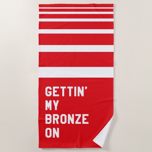 Ich bin in der Bronze Strandtuch (Vorderseite)