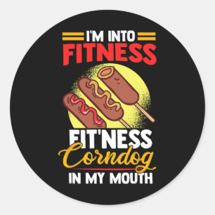 Ich bin in der Fitness Fitness Corndog in meinem M Runder Aufkleber