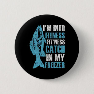 Ich bin in der Fitness Funny Fishing Fischer Männe Button