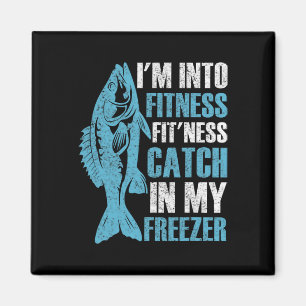 Ich bin in der Fitness Funny Fishing Fischer Männe Magnet