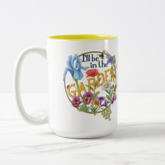 Ich bin in der Garden-Tasse Zweifarbige Tasse (Links)
