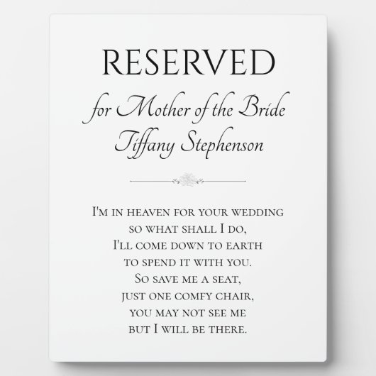 Ich bin in der Himmelmutter der Braut vorbehalten  Fotoplatte (Vorderseite)