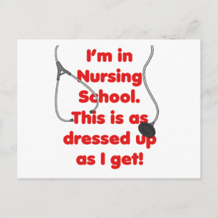 Ich bin in der Krankenschule - gekleidet Postkarte