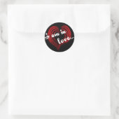 Ich bin in der Liebe... Runder Aufkleber (Tasche)